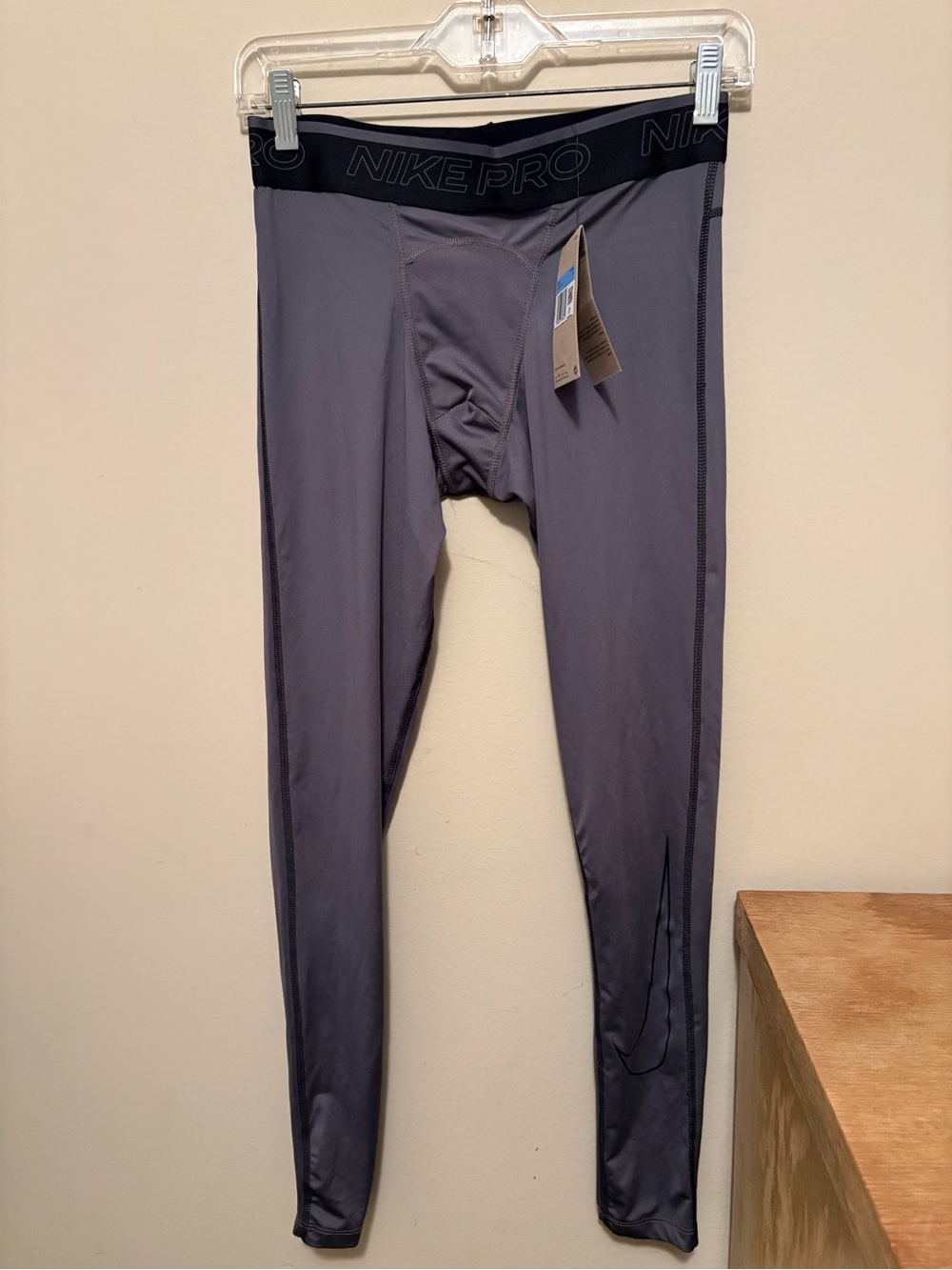 Nike Pro Men's Compression Tights — Charcoal/Black Waistband